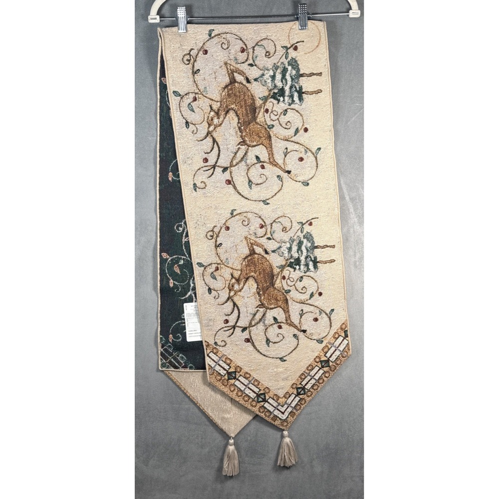 Blum Leaping‎ Deer Christmas Holiday 72" x 13" Tapestry Table Runner